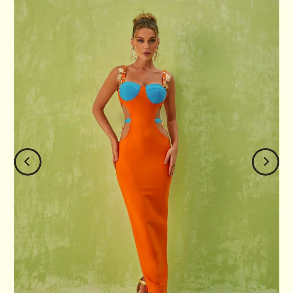 Cutout Maxi Dress In Orange